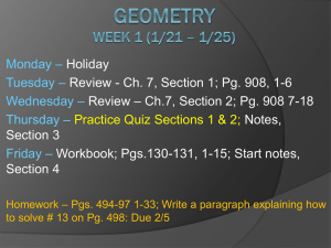 Geometry Week 1 (1/21 * 1/25)