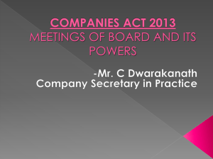 Board Meetings and Power of Boards