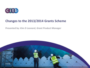 CITB Grant Scheme Presentation with further information