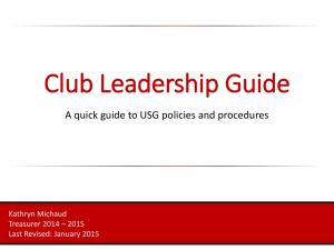 USG Club Leadership Guide - Undergraduate Student Government