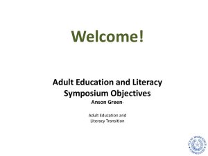 Symposium 2014 Opening Objectives