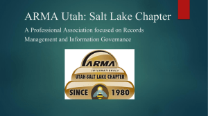 ARMA Utah: Salt Lake Chapter A Professional Association focused