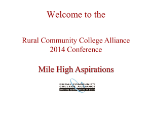 Thanks To Our Sponsors - Rural Community College Alliance