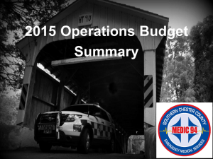2015 Operations Budget - Southern Chester County Emergency
