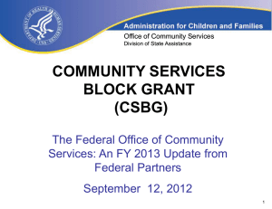 An Update from the Federal Office of Community Services
