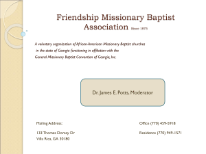 Friendship Missionary Baptist Association Since 1875