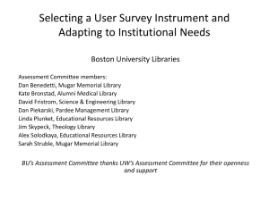 Possible Survey Tools - Library Assessment Conference