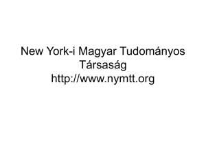 a New York-i Magyar Tudományos Társaság megalakulásáról