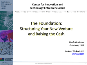 How to Legally Structure your Company and Raise the Cash