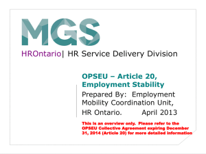 HROntario| HR Service Delivery Division