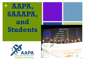 AAPA, SAAAPA & YOU - American Academy of Physician Assistants