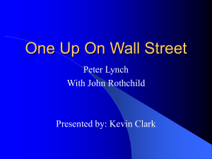 One Up On Wall Street -- Peter Lynch
