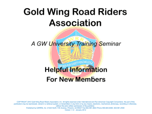Presentation Example - Gold Wing Road Riders Association