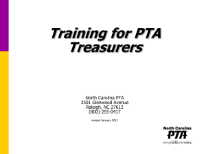 PTA Treasurer`s “Mission”