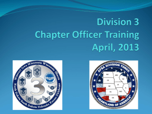 Division 89 Chapter Officer Training March 31, 2012