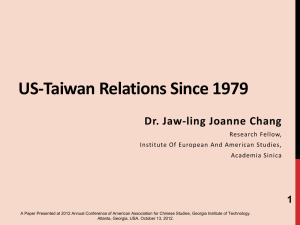U.S.-Taiwan Relations Since 1979
