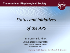 Status and Initiatives of the APS