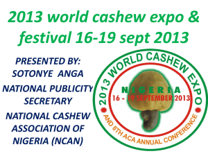2013 WORLD CASHEW EXPO AND 8TH ACA