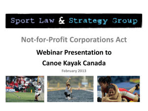 NFP Act Webinar PPT - Sport Law & Strategy Group