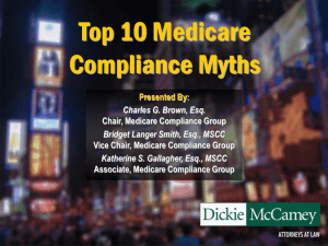 Top 10 Medicare Compliance Myths - National Council of Self Insurers