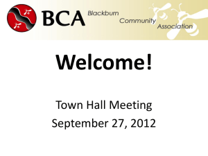 Presentation from the Town Hall 27 September 2012
