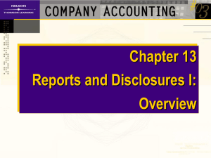 Content of Annual Financial Reports AASB 1034: The disclosure
