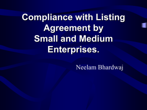 Presentation on listing agreement for SMEs