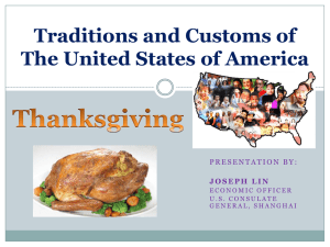Traditions and Customs of The United States of America Immigrant