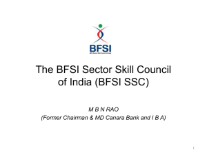 The BFSI Sector Skill Council of India - DDU-GKY
