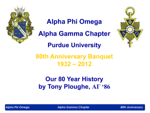 Alpha Gamma 80th Anniversary Banquet