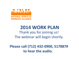 Work Plan Powerpoint - National Domestic Workers Alliance