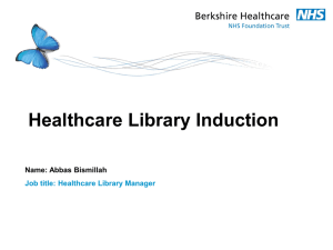 Online library induction - Berkshire Healthcare NHS Foundation Trust