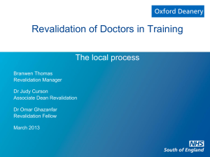 Revalidation of Doctors in Training