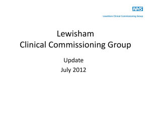 Presentation on Lewisham Clinical Commissioning Group