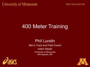 400 Meter Training University of Minnesota Minneapolis, MN