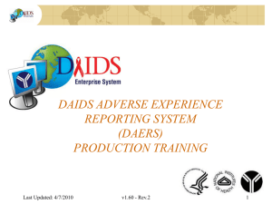 DAERS Production Training Presentation