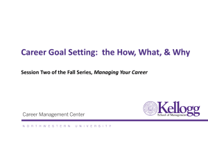 Career Goal Setting - Kellogg School of Management