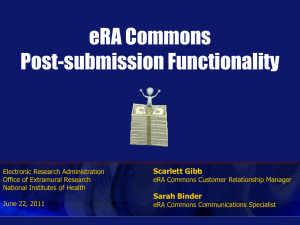 eRA Commons Workshop