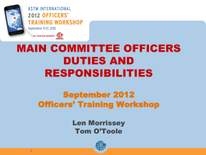 Committee Officers` Duties and Responsibilities