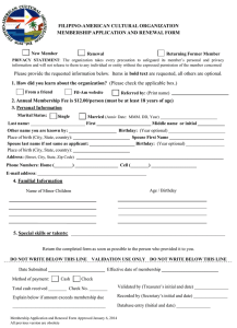 application form - Filipino-American Cultural Organization