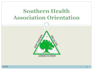 New Member Info - Southern Health Association