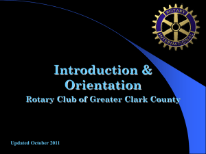 Introduction & Orientation - Rotary Club | of Greater Clark County