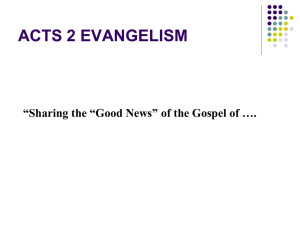 ACTS 2 EVANGELISM - The Potter`s House