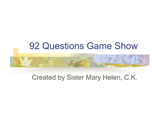 92-Questions-Game-Show - St. James Catholic School