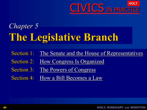 Chapter 5: The Legislative Branch