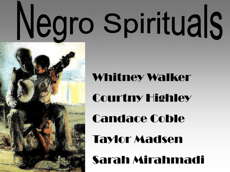 Negro Spirituals Ector County Independent School District Negro Spirituals Ector County Independent School District