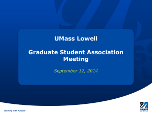 Student Activities Presentation - University of Massachusetts Lowell