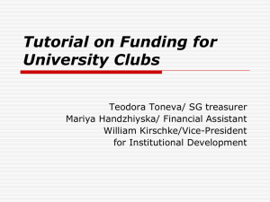 Tutorial on Funding for University Clubs - AUBG