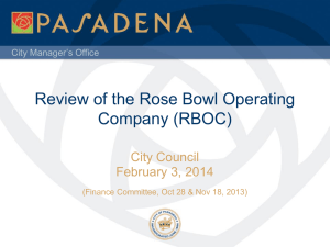 Review of the Rose Bowl Operating Company