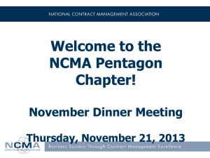 NCMA Pentagon November Dinner Meeting 11.21.13